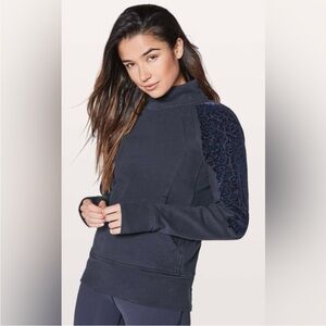 LULULEMON | Preloved Flocked Floral Navy Pullover sz 2